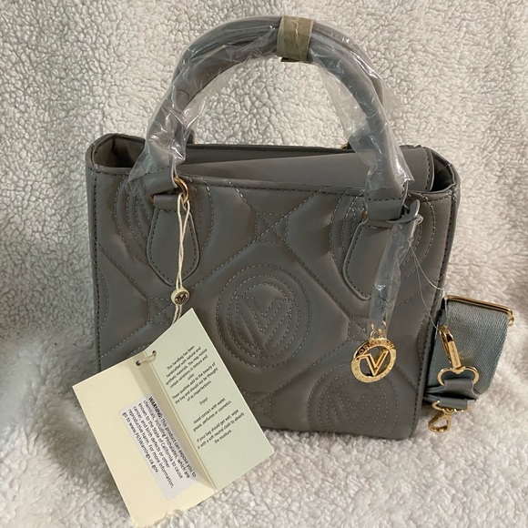 VALENTINO ORLANDI CROSSBODY BAG, Light Gray w/guitar strap - Picture 4 of 16
